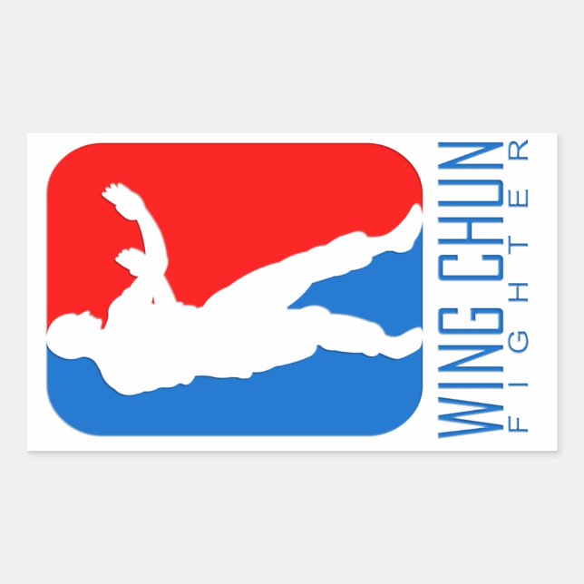 Wing Chun Fighter - IP Man Linage Rechteckiger Aufkleber (Vorderseite)