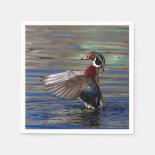 Wing Flapping Wood Duck Serviette