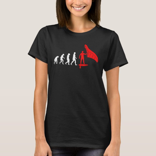 Wing Foil Evolution Wing Surf Affe Wingfolie T-Shirt (Vorderseite)