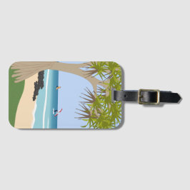 Wing Foil Surfers Pandanus Tree am Strand Gepäckanhänger