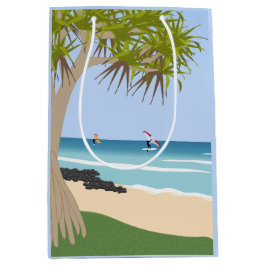 Wing Foil Surfers Pandanus Tree am Strand Mittlere Geschenktüte