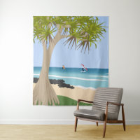 Wing Foil Surfers Pandanus Tree am Strand