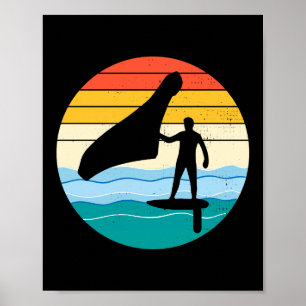 Wing Foiling Hydrofoil Surfing Surf Wassersport Poster