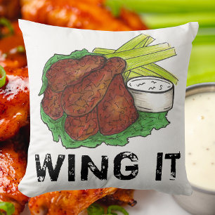 WING IT GRILLEN Buffalo NY Gewürzhühner Wings Food Kissen