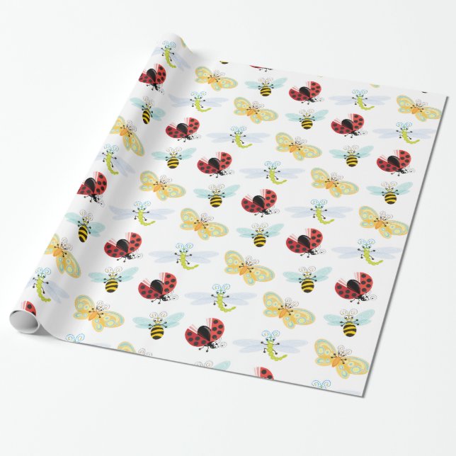 Wing-Nutz™_Fluttering Buddies_pattern_Party time Geschenkpapier (Ungerollt)