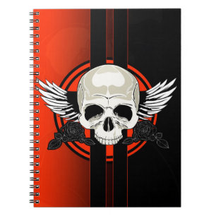 Wing Skull - ORANGE Notizblock