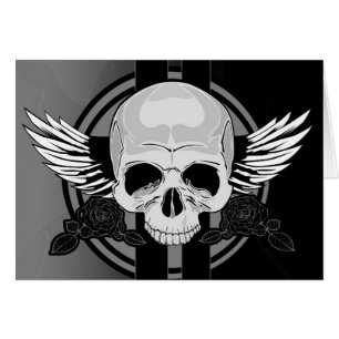 Wing Skull - SCHWARZ UND WEISS