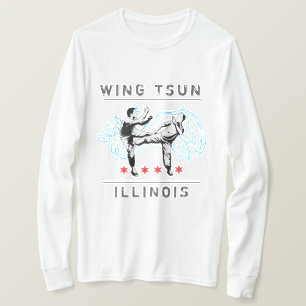 Wing Tsun Illinois - Horizontale Linie Weiß T-Shirt