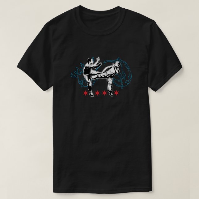Wing Tsun Illinois T-shirt noir (Design devant)