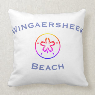 Wingaersheek Beach Longitude/Latitude Throw Pillow Kissen