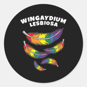 Wingaydium Lesbiosa _ LGBTQ Unterstützung für Schw Runder Aufkleber