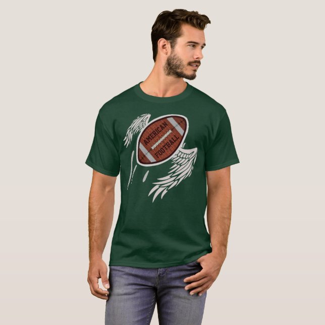 Winged American Football T - Shirt (Vorne ganz)