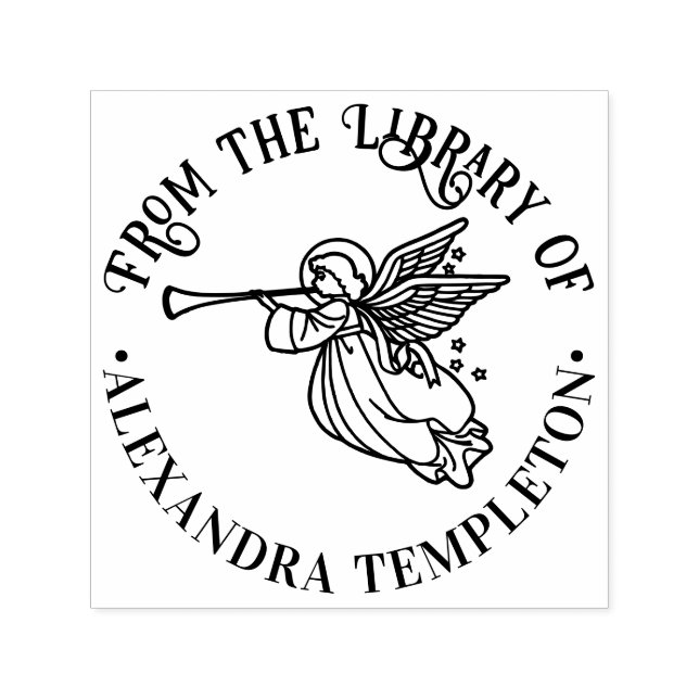 Winged Angel Blows Horn #1 Bibliotheksname Permastempel (Design)