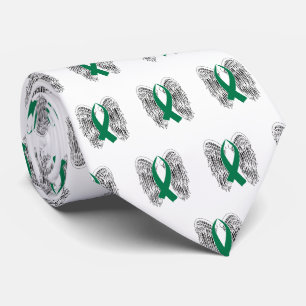 Winged Awareness Ribbon (grün) Krawatte