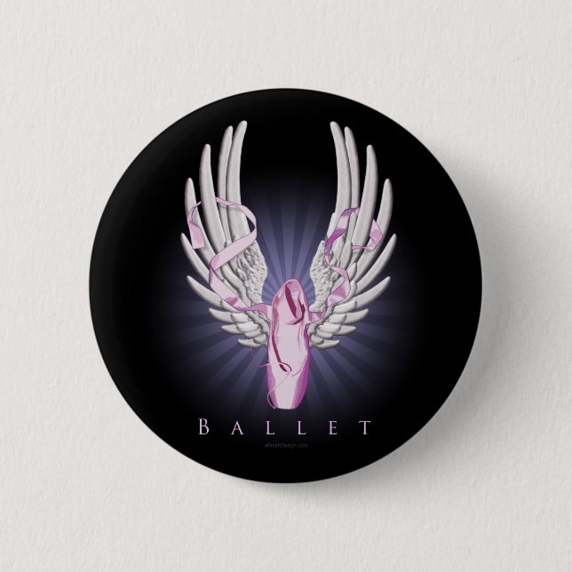 Winged Ballett (Tanz) Button (Vorderseite)