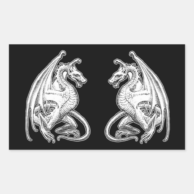 Winged Dragon Rechteckiger Aufkleber (Vorderseite)