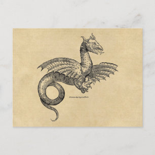 Winged Dragon Sepia Postcard Postkarte