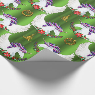 Winged Einhorn-Grün-Weihnachten Geschenkpapier