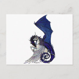 WINGED Einhorn und Drache Postkarte