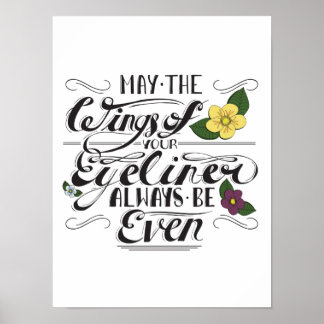 Winged Eyeliner Print Poster