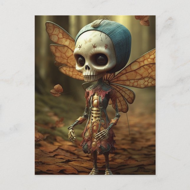 Winged Fairy Skeleton Postkarte (Vorderseite)