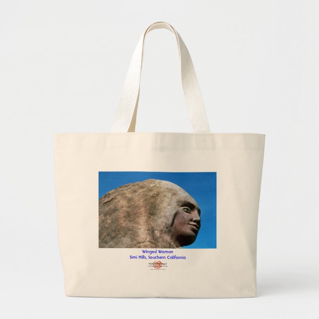 Winged Frau (Gesicht) /Bag Jumbo Stoffbeutel (Vorne)