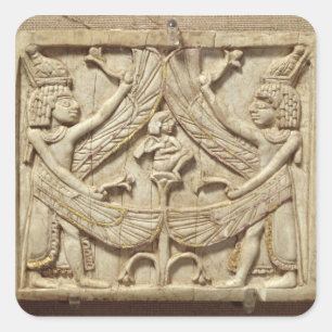 Winged Genies, Assyrian Zeitraum, c.750 BC Quadratischer Aufkleber