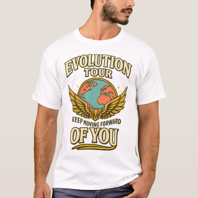  Winged Globe Motivational Vintage Art T-Shirt (Vorderseite)
