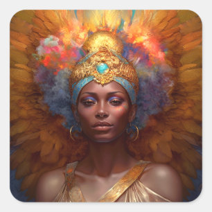 Winged Goddess Fantasy Art Quadratischer Aufkleber