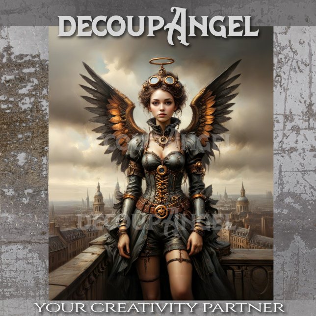 Winged Guardian Woman Decoupage Seidenpapier (Von Creator hochgeladen)