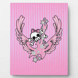 Winged Guitar with Cute Skull Fotoplatte