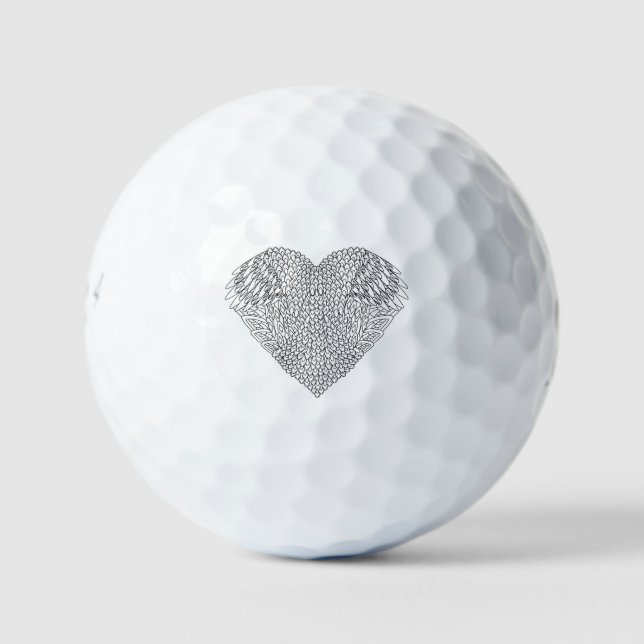 Winged Heart Doodle Golfball (Vorderseite)