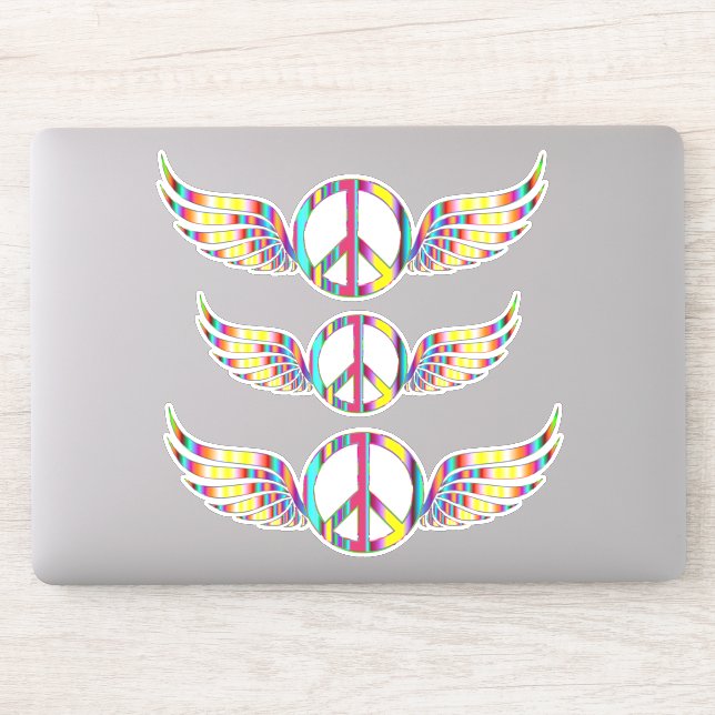 Winged Hippie Peace Symbol Thunder_Cove Aufkleber (Computer)