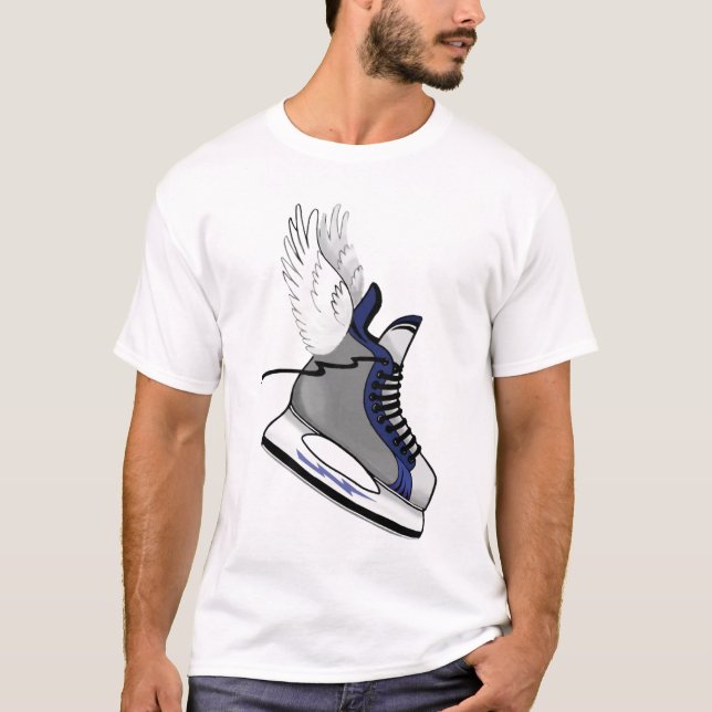 Winged Hockey-Skatet-stück T-Shirt (Vorderseite)