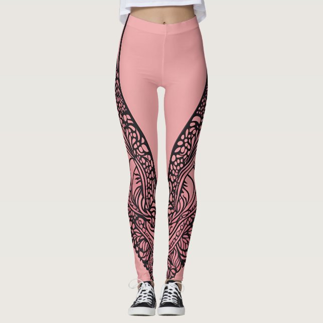 Winged Lace AI art Leggings (Vorderseite)