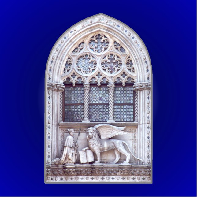 Winged Löwe-Fenster Sans Marco Freistehende Fotoskulptur (Vorne)