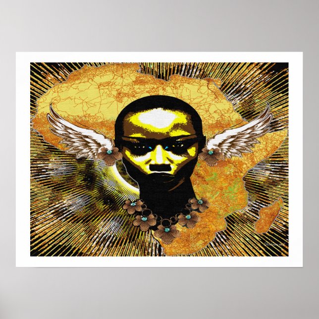 Winged Oars Angel von Afrika Poster (Vorne)