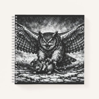 Winged Owl Sentinel von BurnsInHell Notizbuch