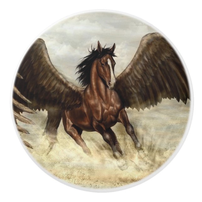 Winged Pegasus Keramikknauf (Vorderseite)