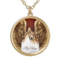 Winged Sable Collie Angel auf Lila