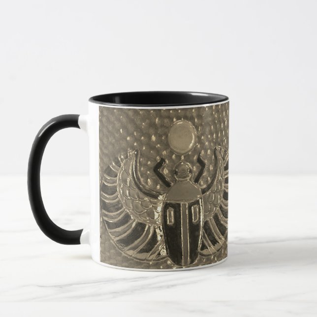 Winged Scarab tile Pattern Mug 2 Tasse (Links)