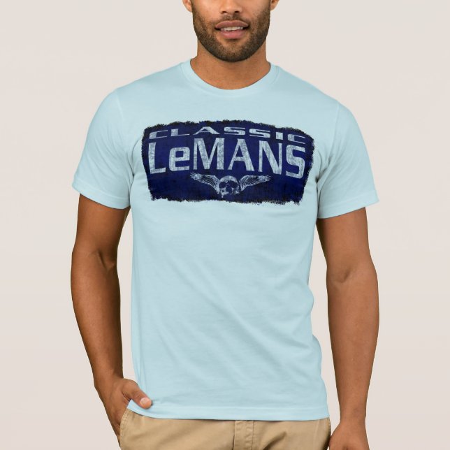 Winged Schädel Pontiacs Le Mans blauer Klassiker T-Shirt (Vorderseite)