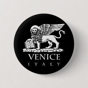 Winged Schwarzweiss-Löwe des Heiligen Kennzeichen Button