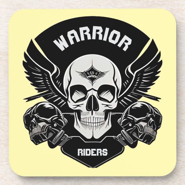 Winged Skull Artwork Getränkeuntersetzer (Vorderseite)