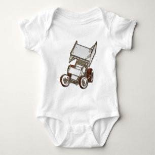 Winged sprinten Sie das gefärbte Auto-Weiß Baby Strampler