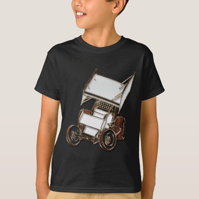 Winged sprinten Sie das gefärbte Auto-Weiß T-Shirt (Vorderseite)