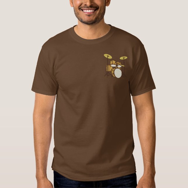 Winged Trommel-Set Besticktes T-Shirt (Vorderseite)