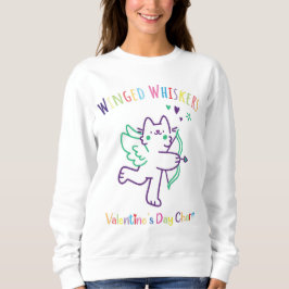 Winged Whiskers Valentinstag Charm Sweatshirt