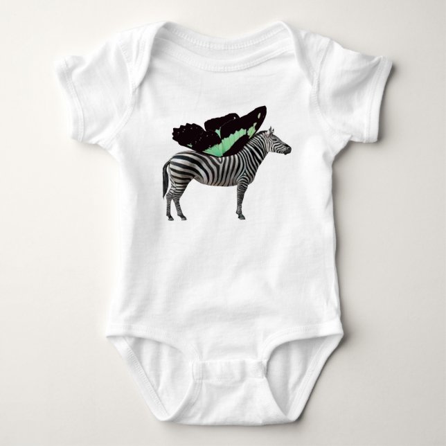 Winged Zebra Baby Bodysuit Baby Strampler (Vorderseite)