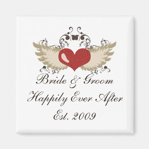 Wingherz Custom Bride Groom Wedding Magnet